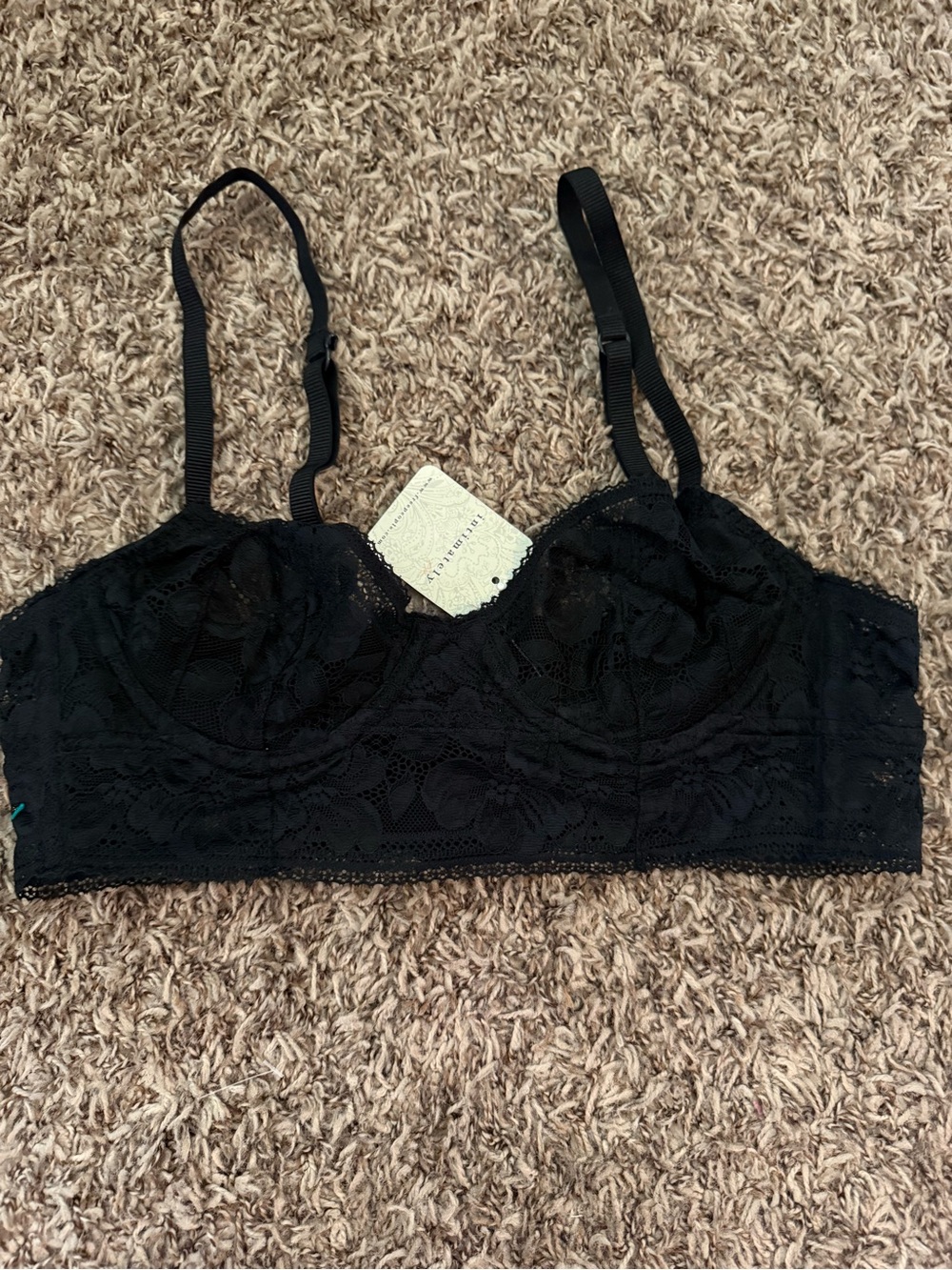 Black Laceโ Longline Bralette - Unbranded